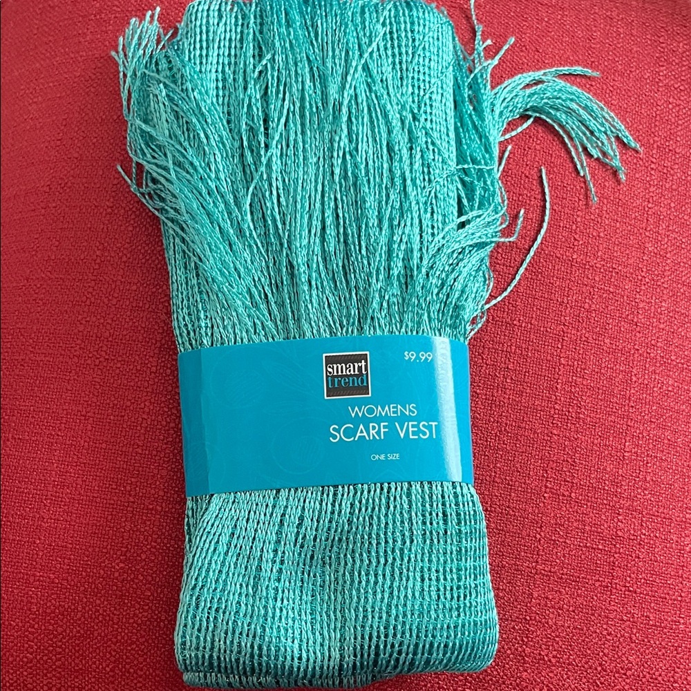 Smart Trend Women's Scarf Vest in Teal